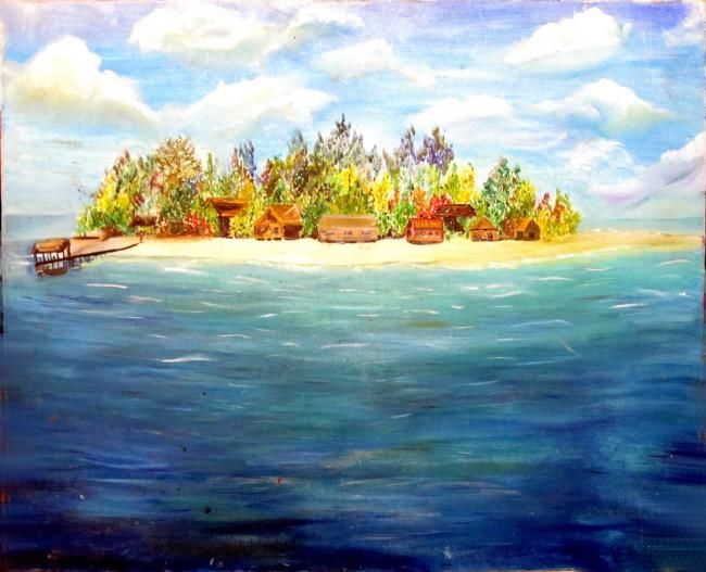 Painting titled "la mer" by Kspersee, Original Artwork