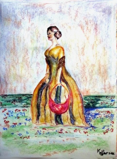 Painting titled "la femme dans le ja…" by Kspersee, Original Artwork