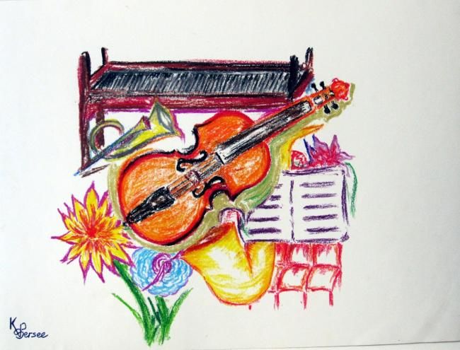 Картина под названием "instrument musique" - Kspersee, Подлинное произведение искусства