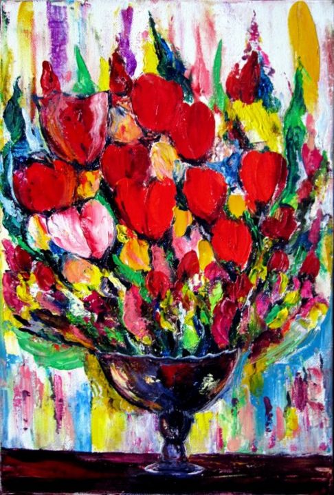 Painting titled "bouquet fleurs" by Kspersee, Original Artwork