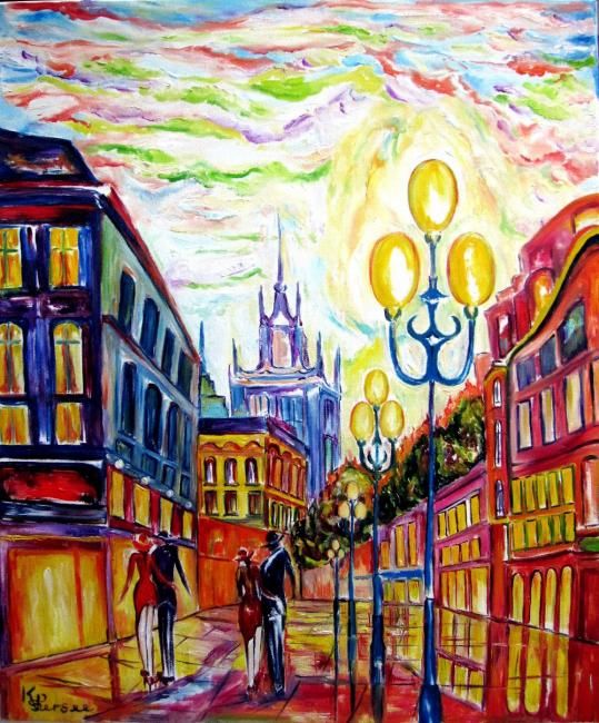 Painting titled "balade romantique" by Kspersee, Original Artwork