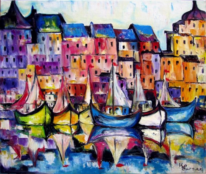 Painting titled "port" by Kspersee, Original Artwork