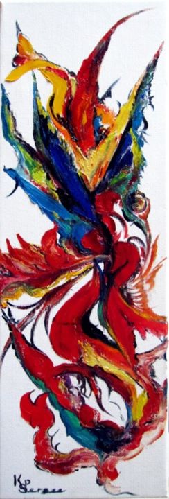 Painting titled "vol des oiseaux" by Kspersee, Original Artwork, Oil