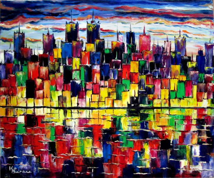 Painting titled "New York" by Kspersee, Original Artwork