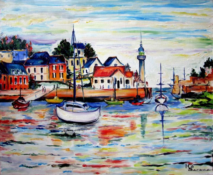 Painting titled "port tranquille" by Kspersee, Original Artwork