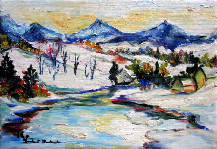 Painting titled "neige" by Kspersee, Original Artwork