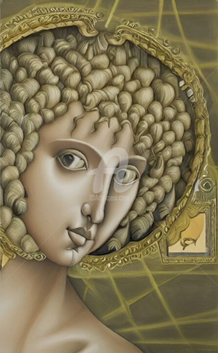 Schilderij getiteld "Sandra" door Kubelskyi Ruslan, Origineel Kunstwerk, Acryl