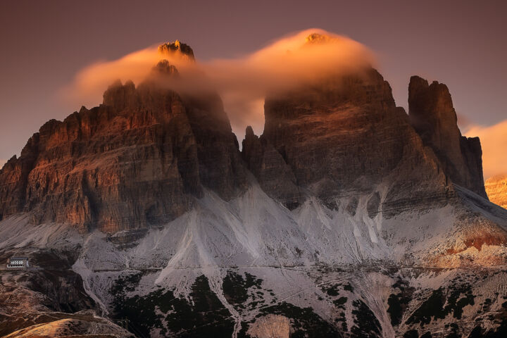 Photographie intitulée "Tre Cime in cotton…" par Martin Kucera, Œuvre d'art originale, Photographie numérique