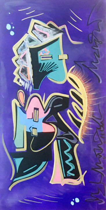 Peinture intitulée ""Triomino"" par Kuez, Œuvre d'art originale, Acrylique