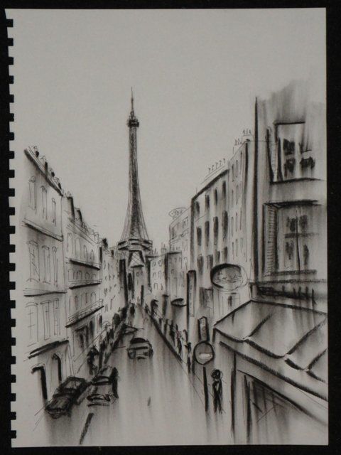 Rysunek zatytułowany „Paris, en marchant…” autorstwa Sergey Kuimov, Oryginalna praca, Inny