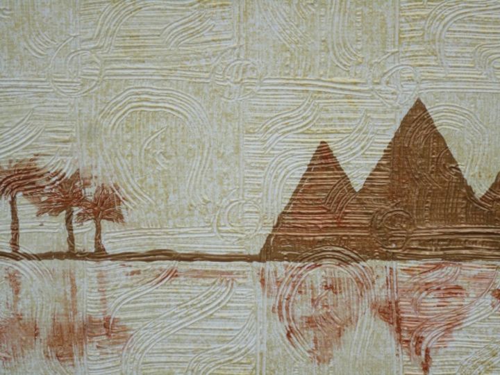 「Line of Egypte (fra…」というタイトルの絵画 Sergey Kuimovによって, オリジナルのアートワーク, オイル