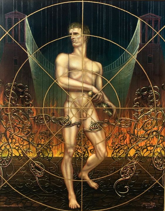 Ζωγραφική με τίτλο "Im Fadenkreuz des M…" από Angerer Der Ältere, Αυθεντικά έργα τέχνης, Ακρυλικό