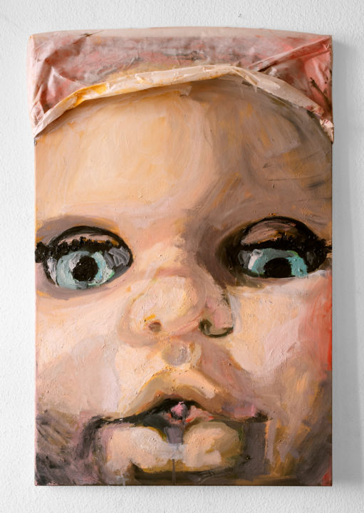 Painting titled "Madlene cap" by Fruzsina Kun, Original Art, Oil