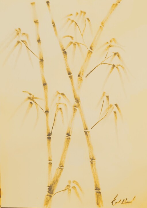 Painting titled "Bamboo" by Kunal Nandi, Original Artwork, Oil