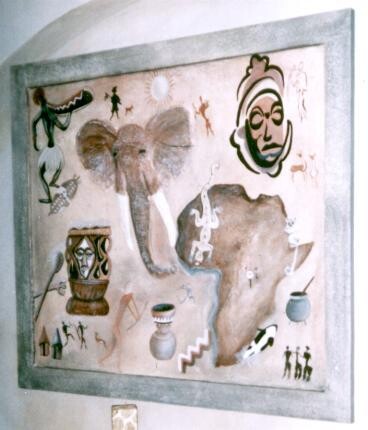 Painting titled "AFRICA" by Kunda Kamwali Art Jeni Smithies, Original Artwork