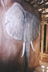 Pintura titulada "Life-size Elephant…" por Kunda Kamwali Art Jeni Smithies, Obra de arte original