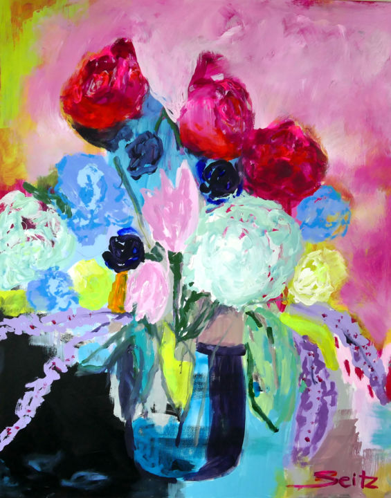 Painting titled "GELASSENHEIT" by Merita Seitz, Original Art, Acrylic