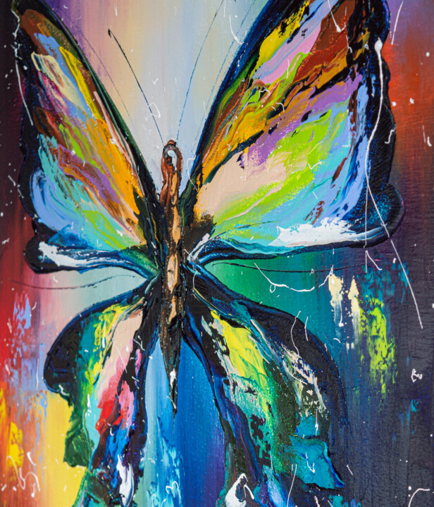 Butterfly On Flower, Painting by Liubov Kuptsova