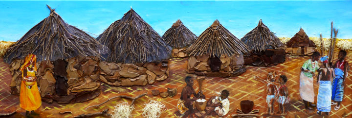 Peinture intitulée "Africa" par Hélène Chevallier, Œuvre d'art originale, Acrylique