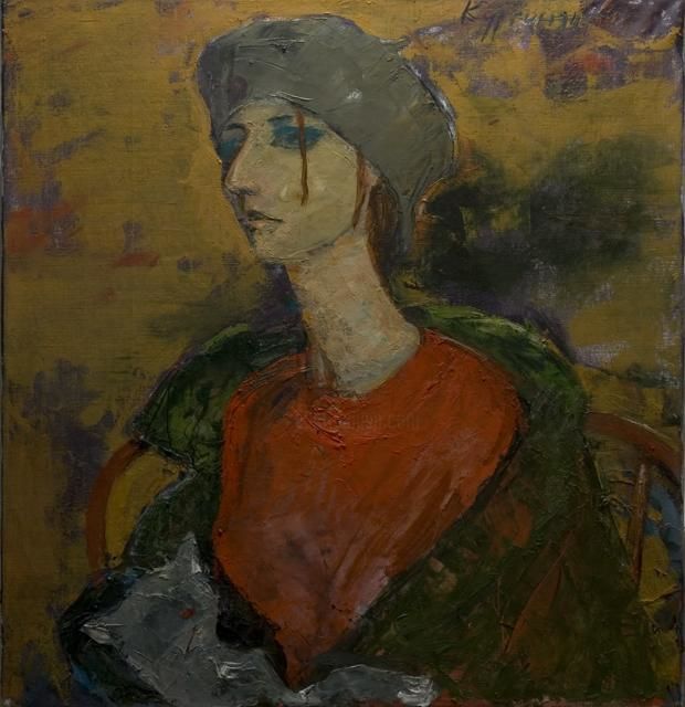 Painting titled "Portpeit young girl…" by Gagik Kurginyan, Original Artwork