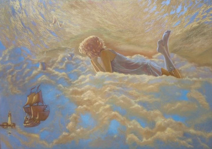 Painting titled "Ассоль" by Виталий Курортный, Original Art, Oil Mounted on Stretcher frame