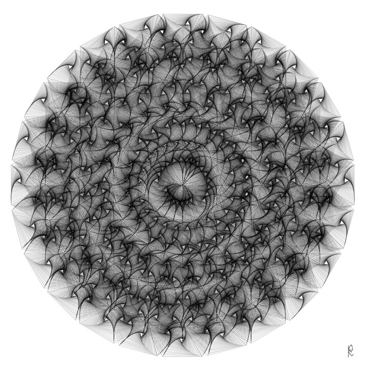 Digitale Kunst mit dem Titel "Black lace" von Kurotory, Original-Kunstwerk, Digitale Malerei