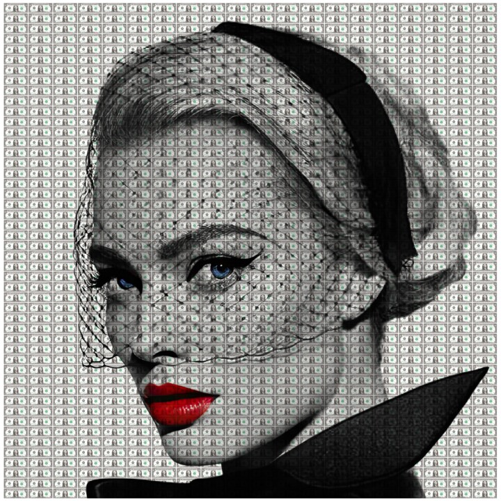 Arts numériques intitulée "Margot Robbie (XL)" par Kurotory, Œuvre d'art originale, Impression numérique Monté sur Aluminium