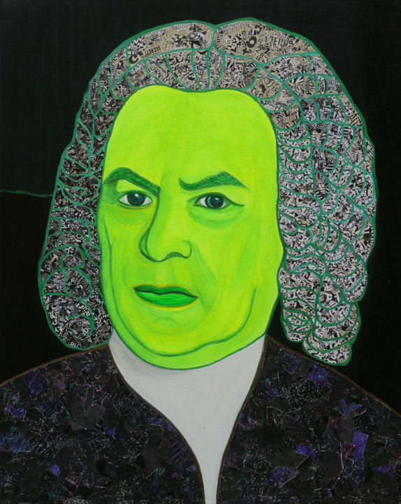 Malerei mit dem Titel "Portrait of Johann…" von Dmytro Kurovskiy, Original-Kunstwerk, Acryl Auf Holzplatte montiert