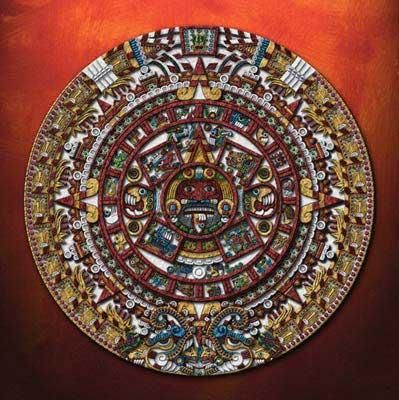 Digital Arts titled "Aztec Calendar Stone" by Kurt Whelan, Original Artwork