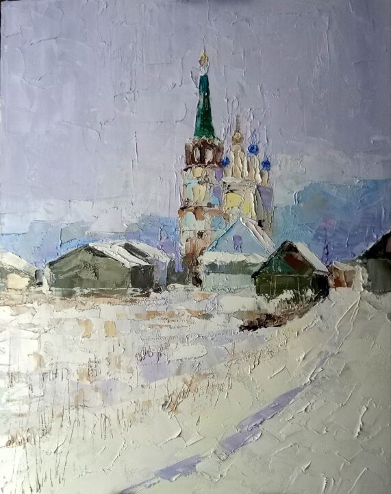 Картина под названием "зимнее безмолвие" - Сергей Ефремов, Подлинное произведение искусства, Масло