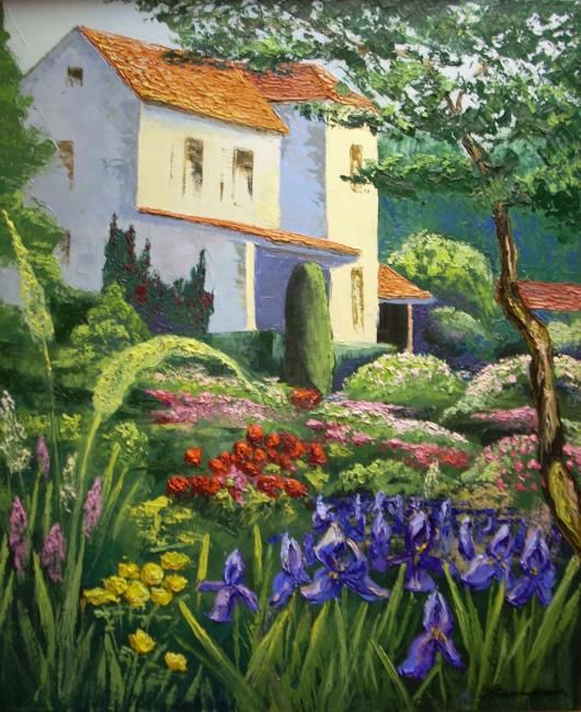 Картина под названием "Летний сад" - Сергей Ефремов, Подлинное произведение искусства