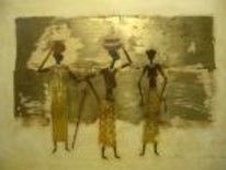 Drawing titled "Африканки" by Sergei Efremov, Original Artwork