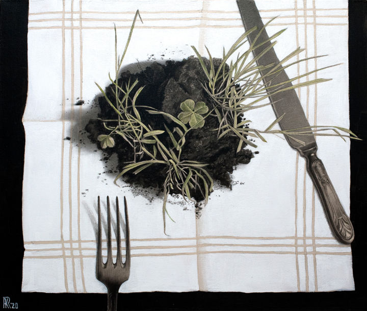 Картина под названием "Частная собственнос…" - Анастасия Kuznetsova-Ruf, Подлинное произведение искусства, Древесный уголь