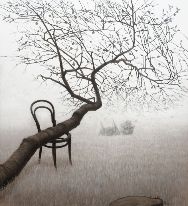 Painting titled "Яблоня" by Анастасия Kuznetsova-Ruf, Original Art, Tempera