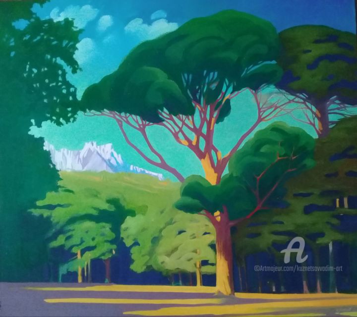 Картина под названием "Гора Айпетри" - Вадим Кузнецов, Подлинное произведение искусства, Масло