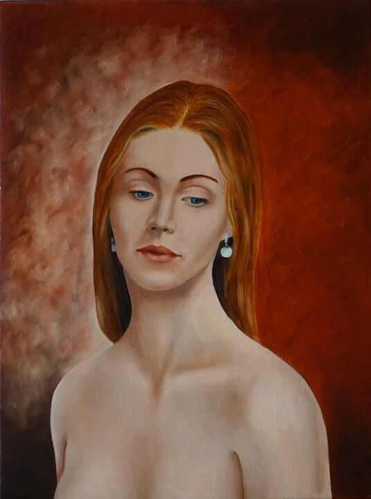 Painting titled "Natalie" by Kvantaliani, Original Artwork, Oil