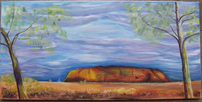 Peinture intitulée "Uluru" par Stuart Gardam, Œuvre d'art originale