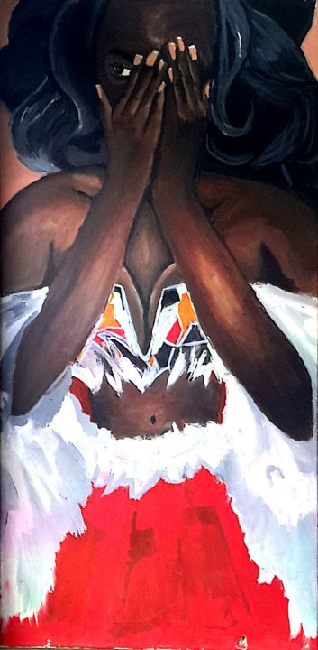 Pittura intitolato ""Skeptics"" da Kwasi Adom-Frimpong, Opera d'arte originale, Acrilico