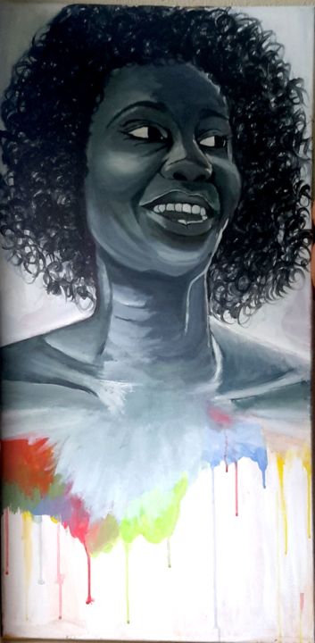 Картина под названием ""Pulchritudinous"" - Kwasi Adom-Frimpong, Подлинное произведение искусства, Акрил
