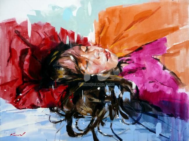 绘画 标题为“Le sommeil de Nadège” 由Kwon, 原创艺术品