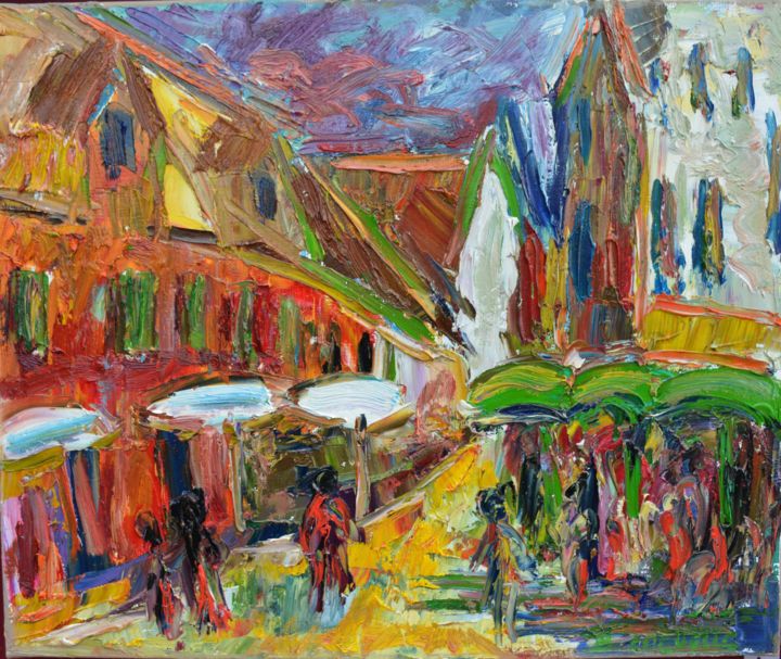 Painting titled "Bruges" by Kybalion, Original Artwork, Oil