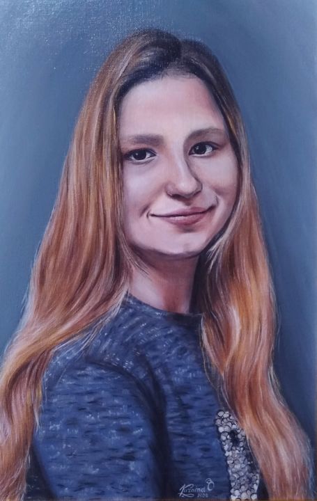 Painting titled "портрет" by Oksana Kichata, Original Artwork, Acrylic