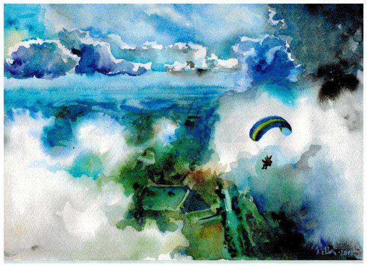 Malarstwo zatytułowany „Голубые горизонты” autorstwa Къелла, Oryginalna praca
