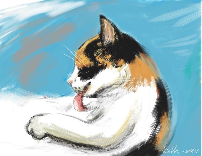 Цифровое искусство под названием "Портрет кошки Макар…" - Къелла, Подлинное произведение искусства