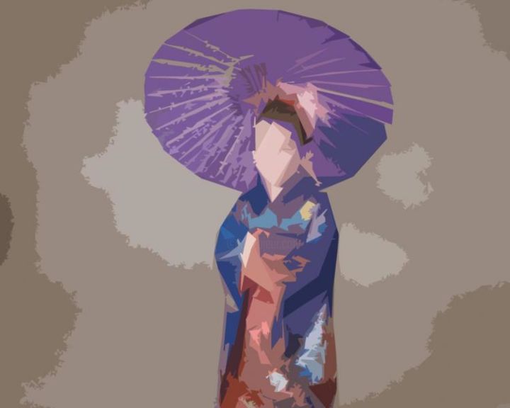 Digital Arts titled "Little Girl in Kimo…" by Kyle Yates, Original Art,