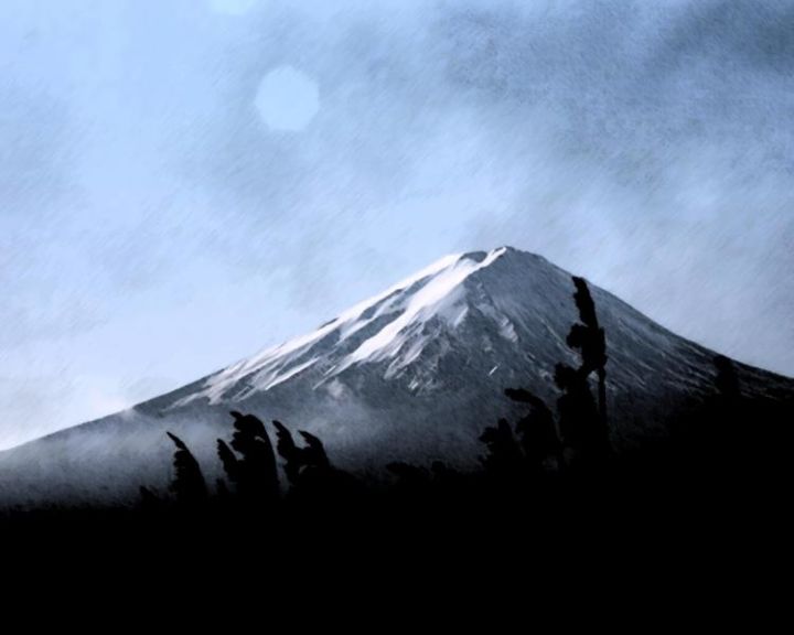 Digital Arts titled "Fuji Strokes" by Kyle Yates, Original Art,