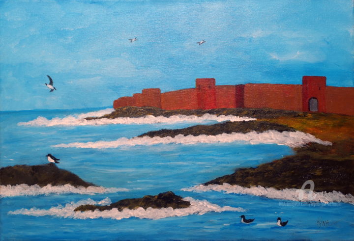 Peinture intitulée "Muraille de mer" par Kyna De Schouël, Œuvre d'art originale, Acrylique