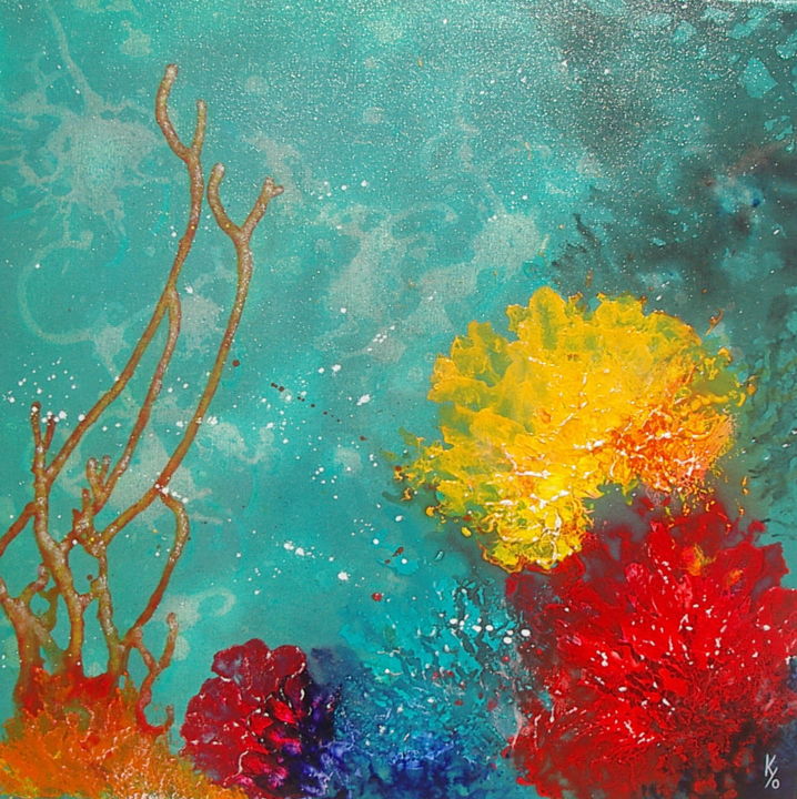 Painting titled "anemones" by Kyo Pépin, Original Artwork