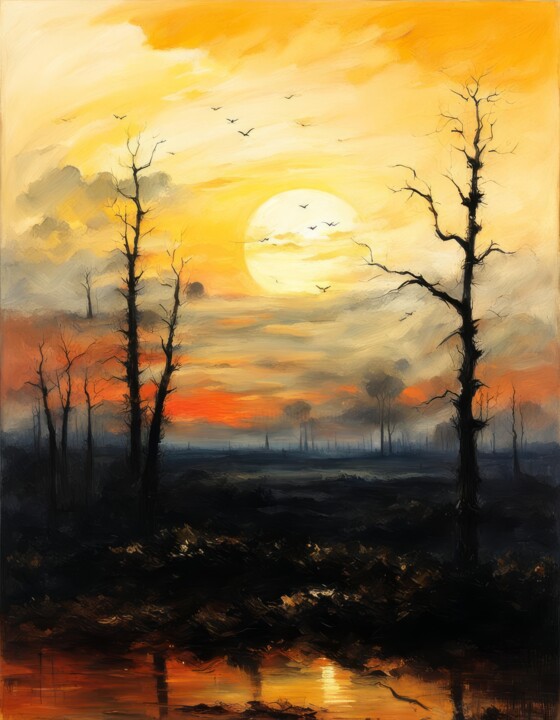 Digital Arts titled "Sunset #3" by Kyozai, Original Artwork, AI generated image