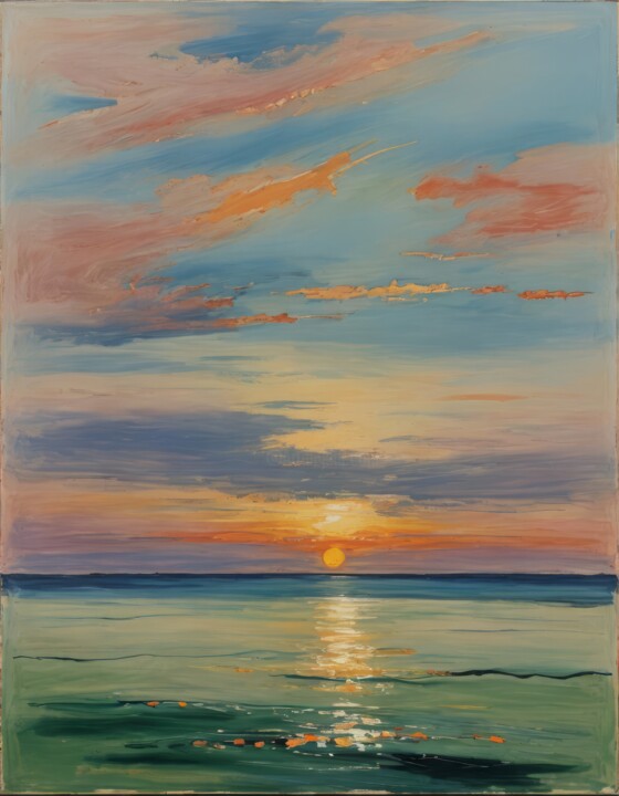 Grafika cyfrowa / sztuka generowana cyfrowo zatytułowany „Sunset #4” autorstwa Kyozai, Oryginalna praca, Obraz generowany pr…